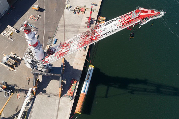 Monopiles for new wind farm in the Baltic Sea